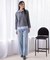 【洗える】BASIC STRETCH DENIM ワイド ストレート デニム