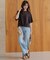 【洗える】BASIC STRETCH DENIM ワイド ストレート デニム
