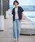 【洗える】BASIC STRETCH DENIM ワイド ストレート デニム