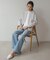 【洗える】BASIC STRETCH DENIM ワイド ストレート デニム