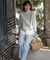 【洗える】BASIC STRETCH DENIM ワイド ストレート デニム