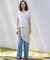 【洗える】BASIC STRETCH DENIM ワイド ストレート デニム