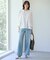 【洗える】BASIC STRETCH DENIM ワイド ストレート デニム