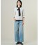 【洗える】BASIC STRETCH DENIM ワイド ストレート デニム
