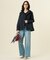 【洗える】BASIC STRETCH DENIM ワイド ストレート デニム
