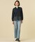 【洗える】BASIC STRETCH DENIM ワイド ストレート デニム