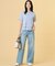 【洗える】BASIC STRETCH DENIM ワイド ストレート デニム