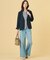 【洗える】BASIC STRETCH DENIM ワイド ストレート デニム