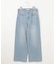 【洗える】BASIC STRETCH DENIM ワイド ストレート デニム