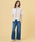 【洗える】BASIC STRETCH DENIM ワイド ストレート デニム