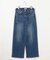 【洗える】BASIC STRETCH DENIM ワイド ストレート デニム