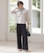 【洗える】BASIC STRETCH DENIM ワイド ストレート デニム