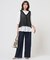 【洗える】BASIC STRETCH DENIM ワイド ストレート デニム