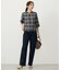 【WEB限定カラーあり・洗える】SOFT SHEER チェック キーネック ブラウス
