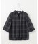 【WEB限定カラーあり・洗える】SOFT SHEER チェック キーネック ブラウス