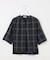 【WEB限定カラーあり・洗える】SOFT SHEER チェック キーネック ブラウス