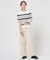 COTTON POLYESTER ボーダー ニット