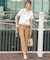 【WEB限定カラーあり】TCシャンブレーサテンST テーパード パンツ