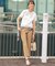 【WEB限定カラーあり】TCシャンブレーサテンST テーパード パンツ