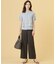 【一枚で着映え】ストライプジャージー バンドカラー シャツブラウス
