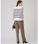 【洗える】ウールカシミヤブレンドボーダークルーネック ニット