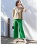 【カタログ掲載・定番人気・新色追加】コットンサテンクロップド丈ワイドストレート パンツ
