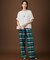 【SHIHOさん着用・セットアップ対応】コットンリネンチェックワイドストレート パンツ