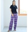 【SHIHOさん着用・セットアップ対応】コットンリネンチェックワイドストレート パンツ