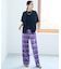 【SHIHOさん着用・セットアップ対応】コットンリネンチェックワイドストレート パンツ