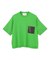 【洗える】NADIA / レザーポケット付き半袖ニットTシャツ