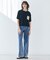 【洗える】NADIA / レザーポケット付き半袖ニットTシャツ