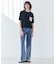 【洗える】NADIA / レザーポケット付き半袖ニットTシャツ