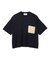 【洗える】NADIA / レザーポケット付き半袖ニットTシャツ