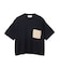 【洗える】NADIA / レザーポケット付き半袖ニットTシャツ