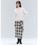 HOBBS / フェイクレザーポケットウールチェックラップスカート