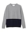 【WEB限定・洗える】DEMING / バイカラーウールクルーネックニット