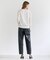 CHLOR / ウールシルクツイルドッキングVネックニット