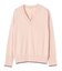 CHLOR / ウールシルクツイルドッキングVネックニット