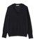 CHLOR / ウールシルクツイルドッキングVネックニット