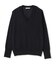 CHLOR / ウールシルクツイルドッキングVネックニット