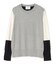 CHLOR / ウールシルク配色クルーネックニット