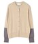 CHLOR / ウールシルク配色クルーネックカーディガン