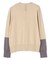 CHLOR / ウールシルク配色クルーネックカーディガン