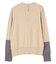 CHLOR / ウールシルク配色クルーネックカーディガン