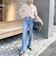 《5サイズ展開》【RM denim】センタープレス裾デザインデニム