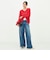 《手洗い可能》柄編みフリルカラーカーディガン