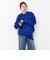 カシミヤファー加工クルーネックプルオーバー ミニストール付き