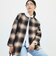 チェックシャギーコート