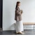 ウォッシャブルレーススカーフ付きサテンロングスカート