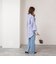 【MARILYN MOON/マリリーンムーン】stripe embroidery tie blouse